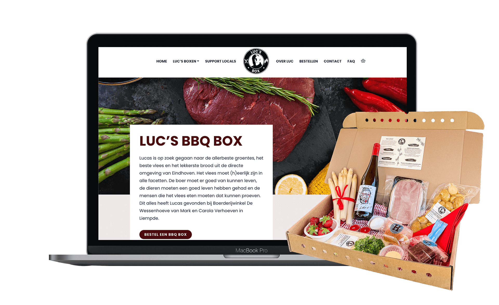 Website Luc's bbq box homepage