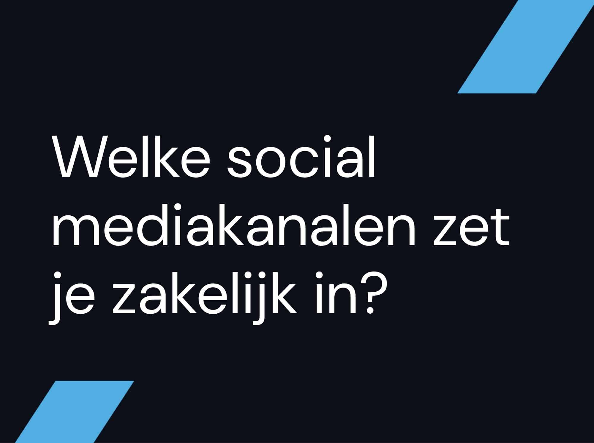 Welke social mediakanalen zet je zakelijk in?